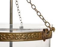 A Brass and Etched Glass Hall Lantern