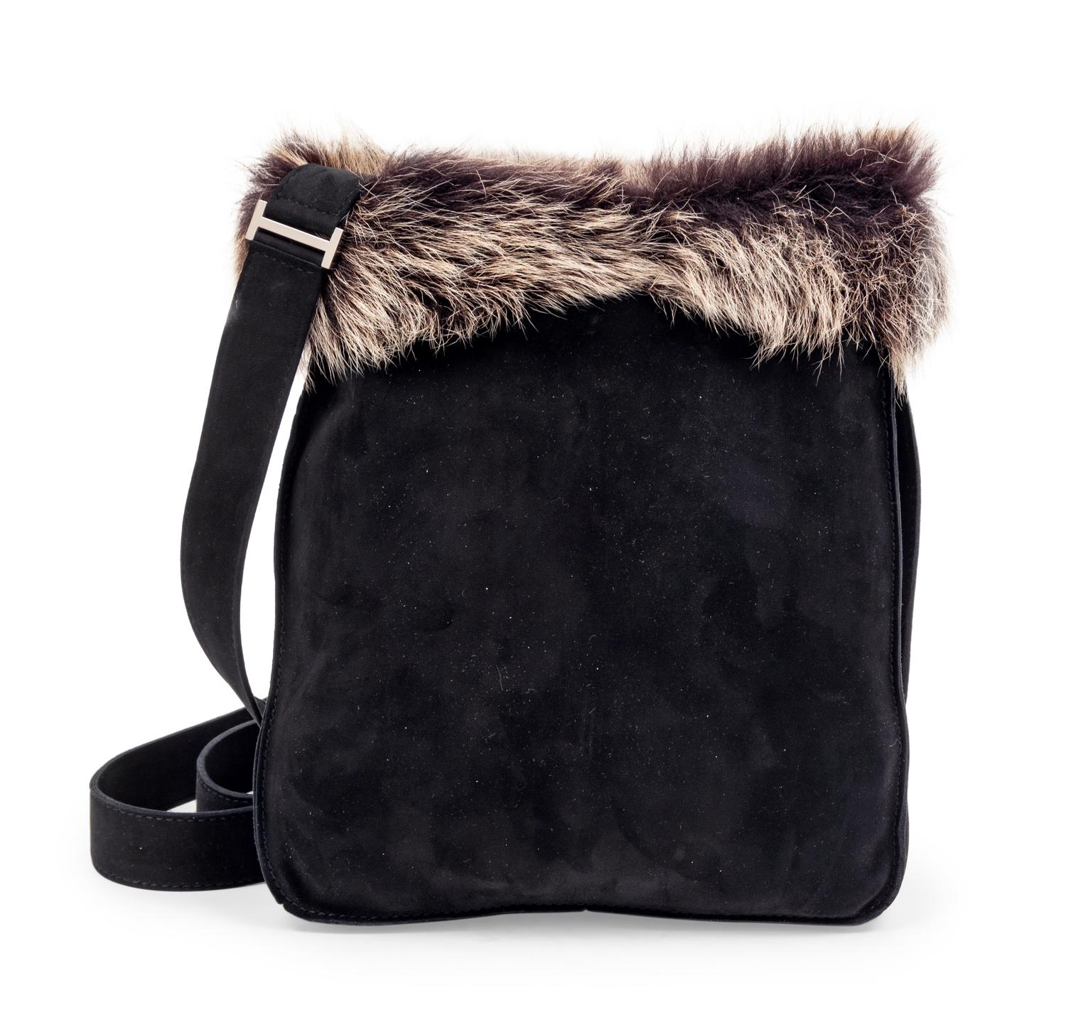 Three Hermès Pieces: One Suede and Fur Trimmed Bag and Two Wallets, 2007- 2010
