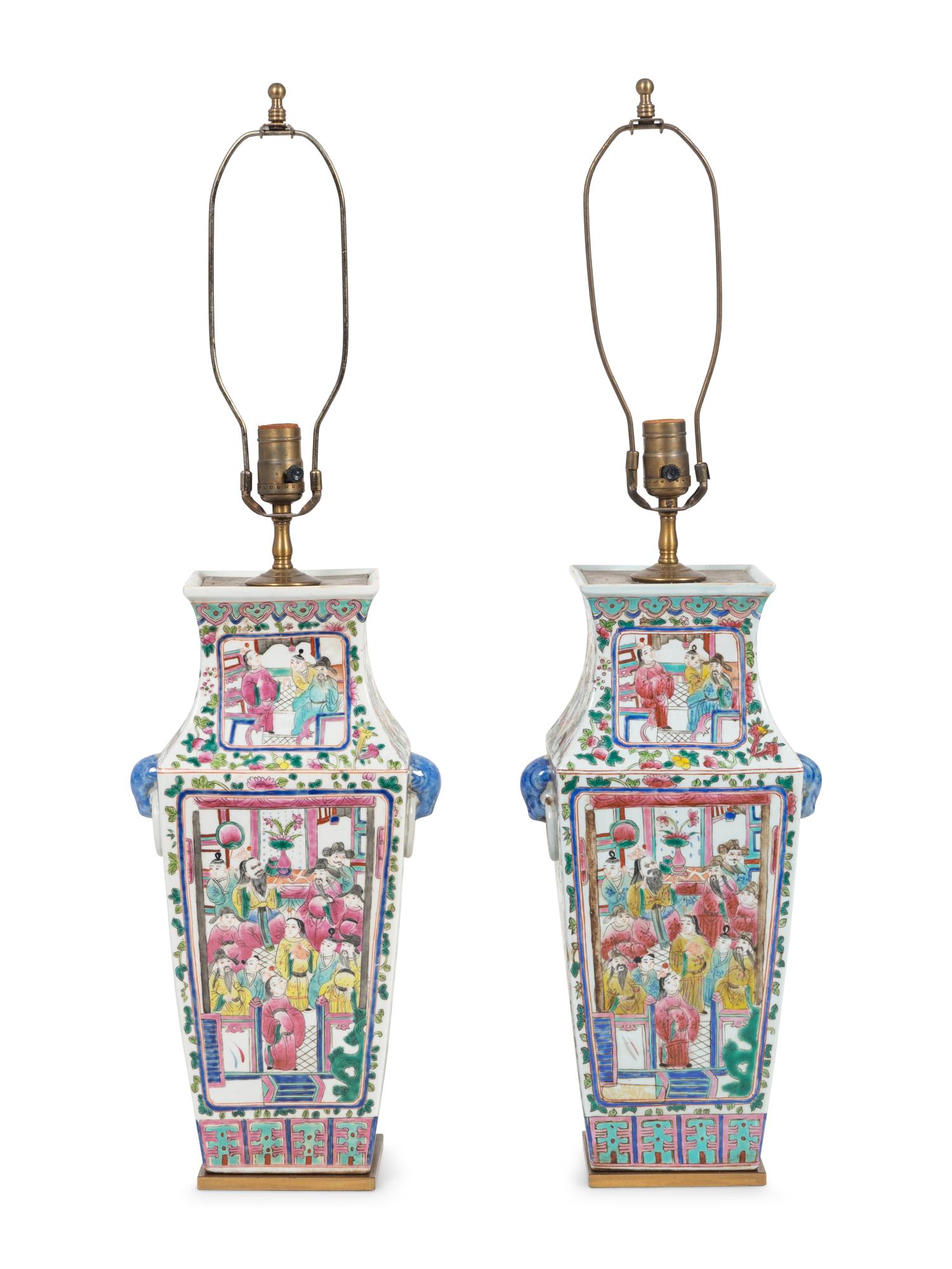 A Pair of Chinese Export Famille Rose Porcelain Vases — 19TH/20TH CENTURY