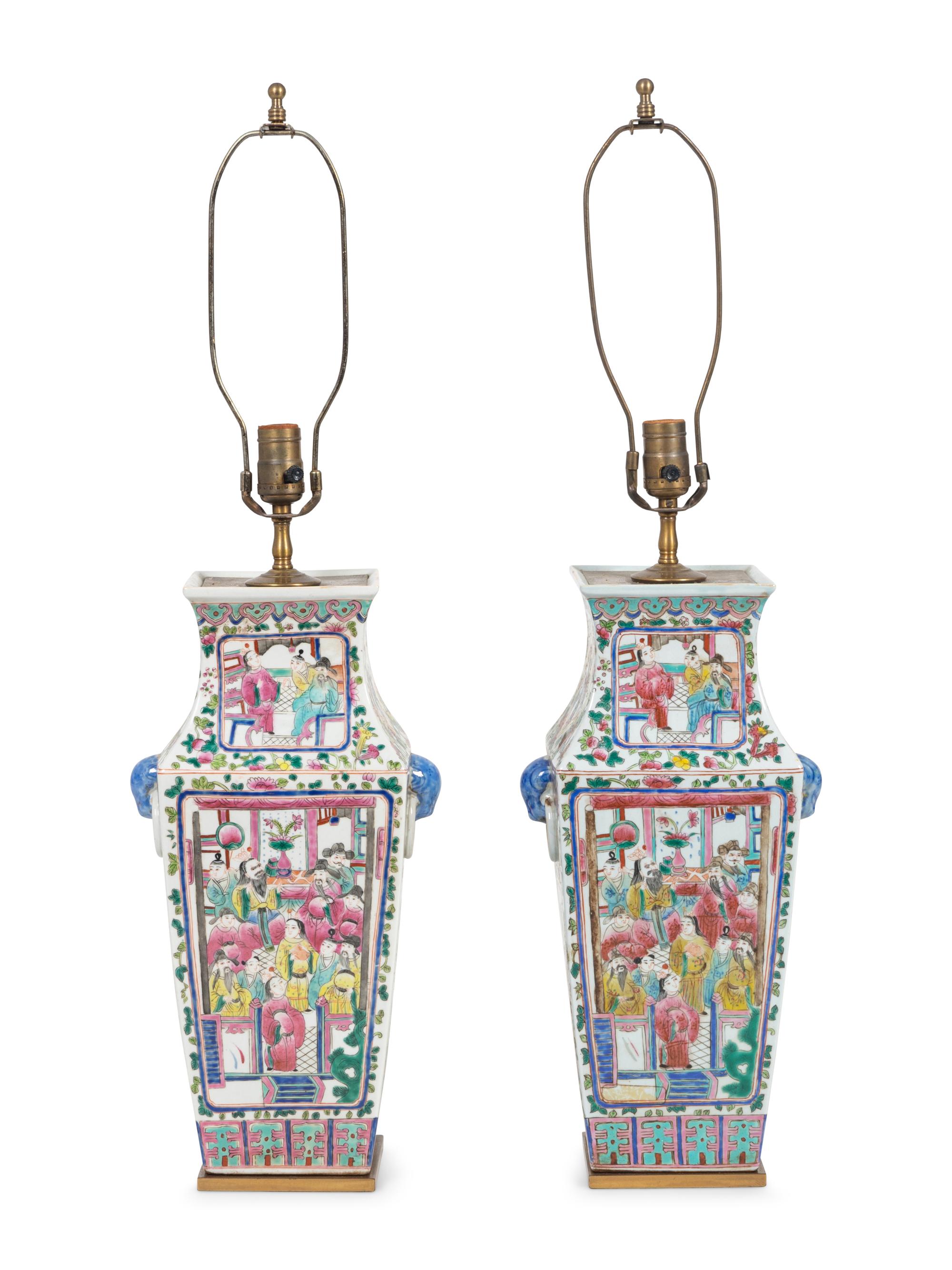 A Pair of Chinese Export Famille Rose Porcelain Vases — 19TH/20TH CENTURY