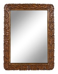 A Contemporary Leaf-Carved Mirror