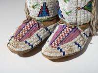 Sioux Beaded Hide Leggings and Moccasins