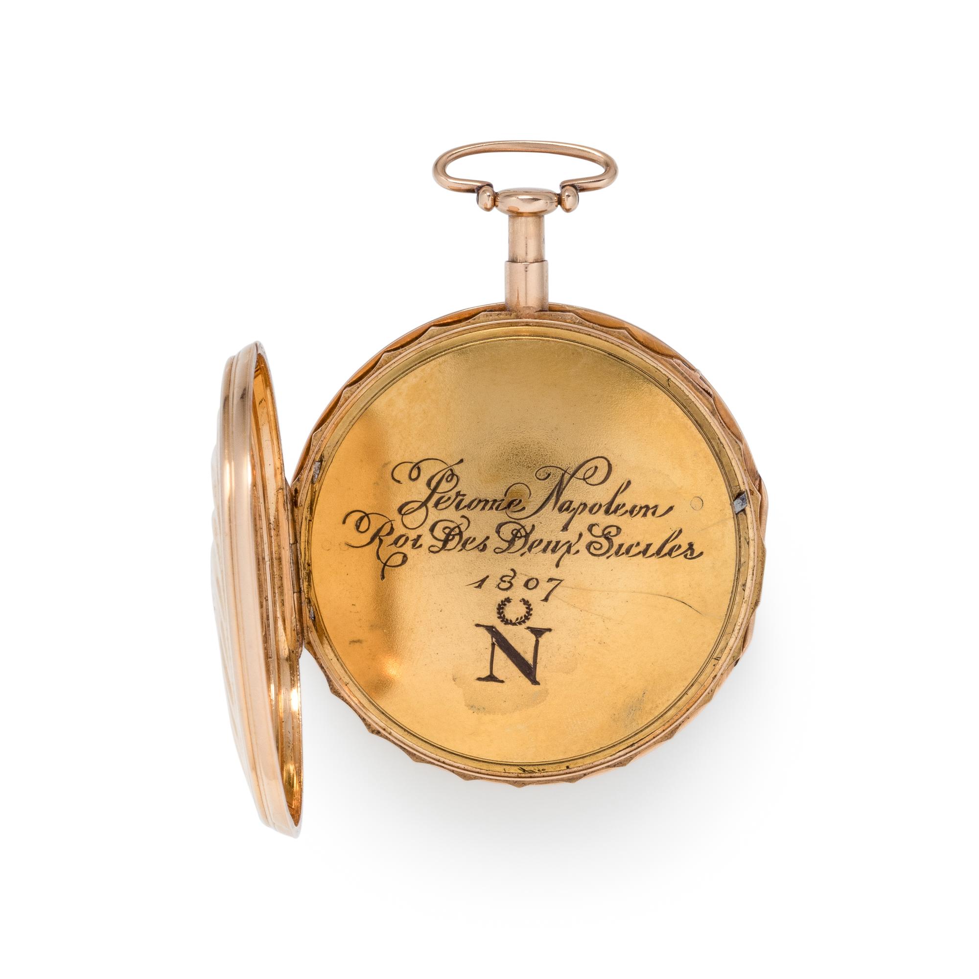 18K PINK GOLD QUARTER REPEATER OPEN FACE POCKET WATCH