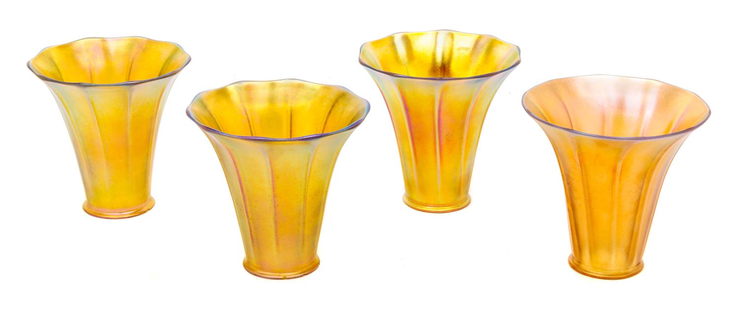 Steuben, EARLY 20TH CENTURY, a group of four Aurene glass shades