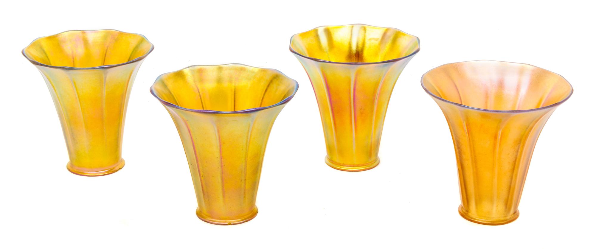 Steuben, EARLY 20TH CENTURY, a group of four Aurene glass shades