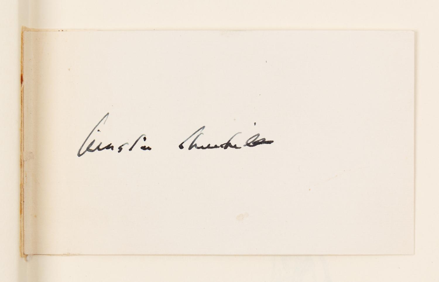 CHURCHILL, Winston Spencer (1874-1965). A History of the English-Speaking Peoples. London: Cassell and Company Ltd., 1956.