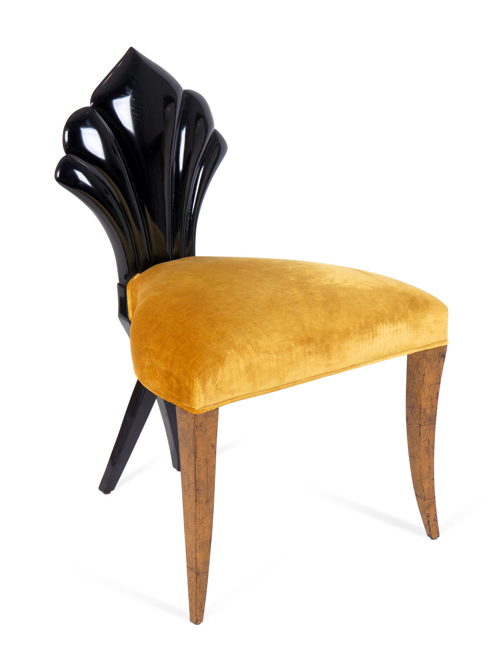 A Christopher Guy Black Lacquer Side Chair — 20TH CENTURY