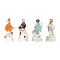 A Set of Four Chelsea Porcelain Figures Allegorical of the Continents