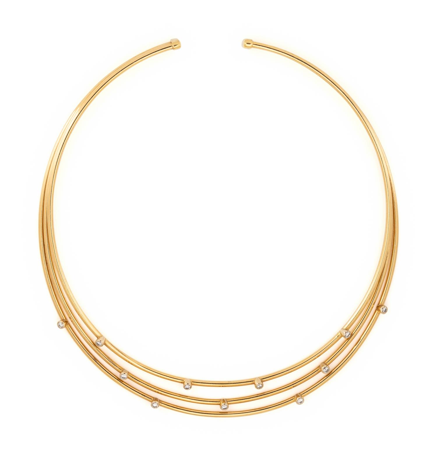 CRAIG DRAKE, YELLOW GOLD AND DIAMOND COLLAR NECKLACE