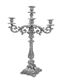 A Swedish Silver Five-Light Candelabrum