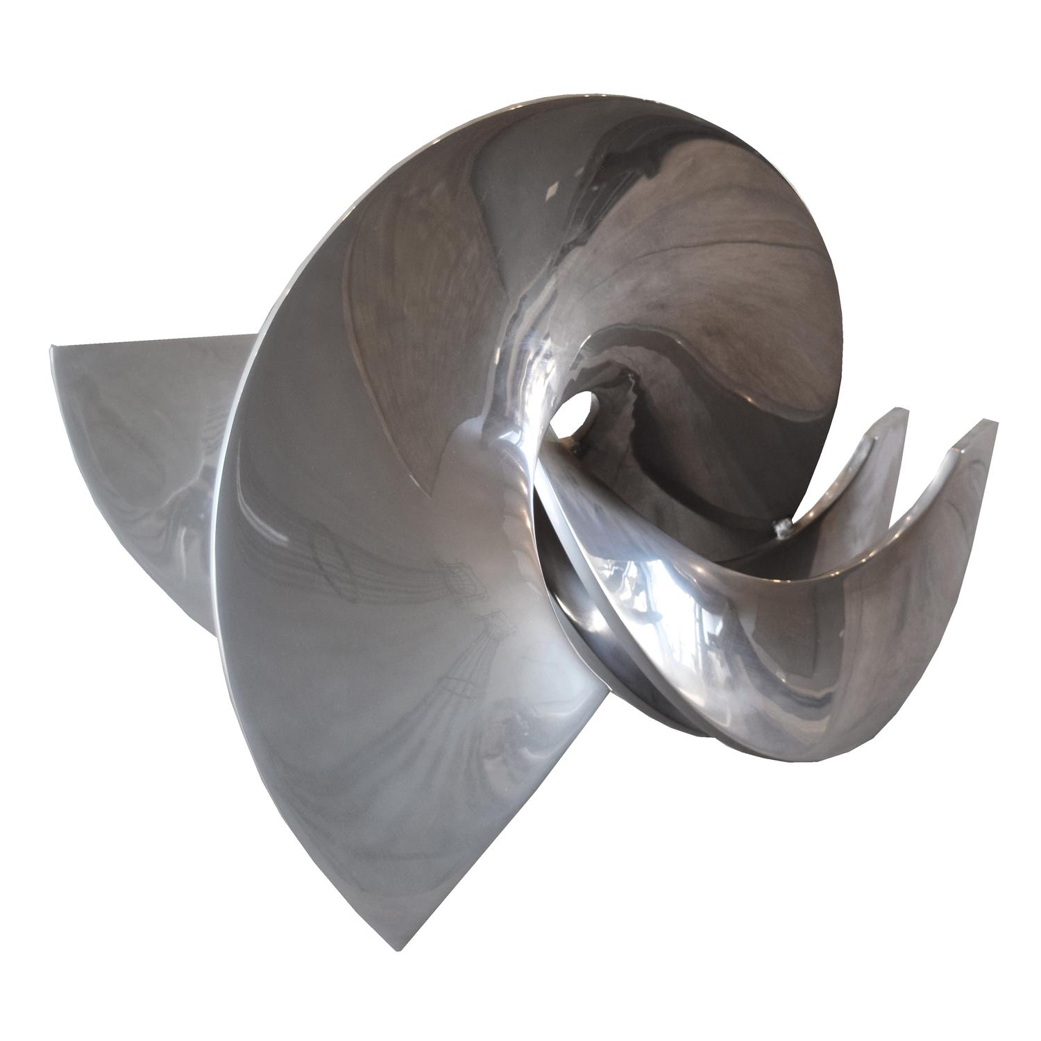 A Steel Helix Sculpture by Obie Simonis 21" W x 22" D x 15" H — United States, Circa 1977