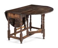 A William and Mary Oak Drop-Leaf Table