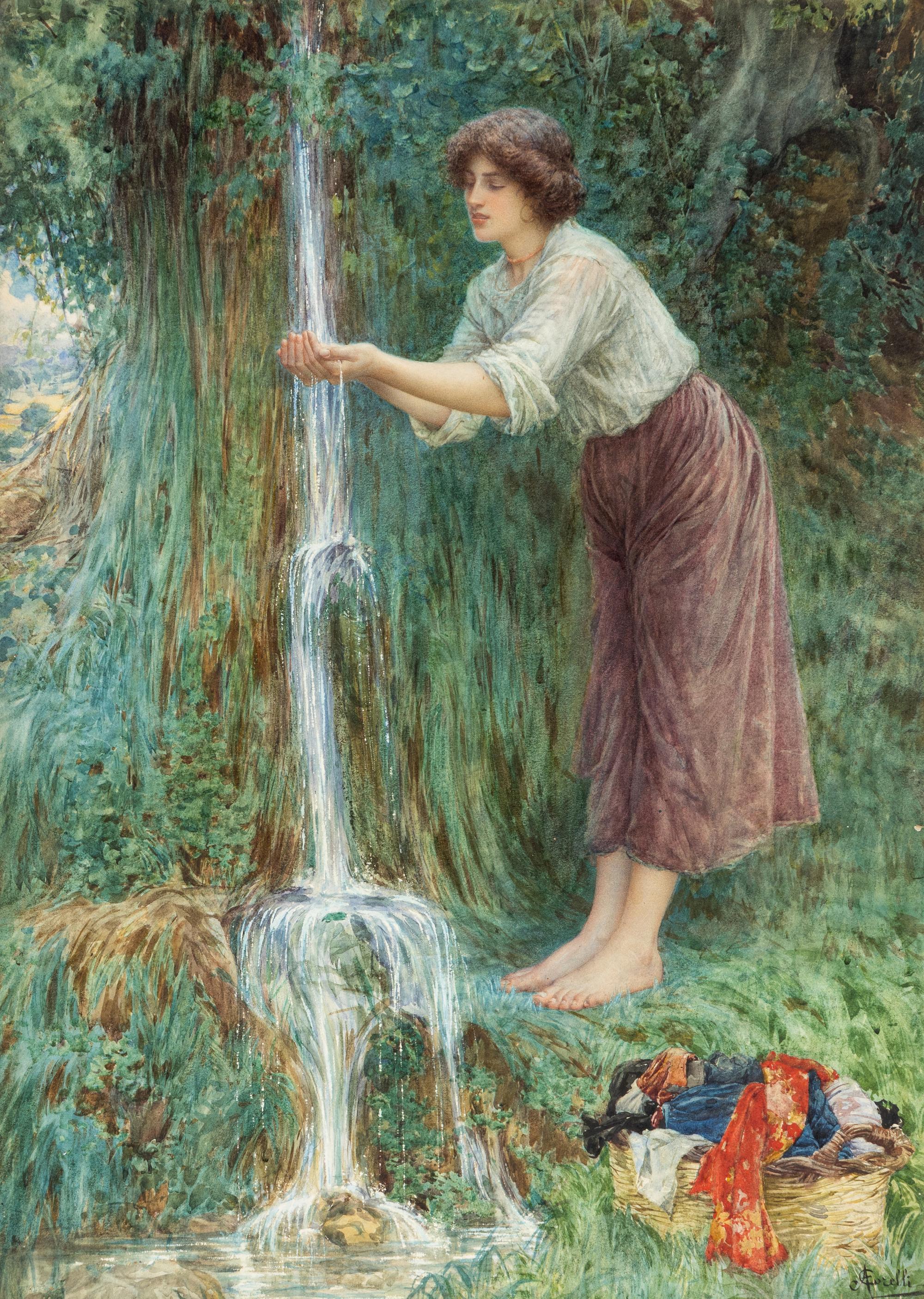 Young Woman at the Waterfall