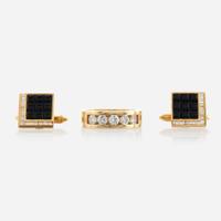 A collection of gold and gem-set gentleman's jewelry