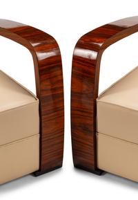 A Pair of Art Deco Style Rosewood Lounge Chairs