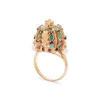 YELLOW GOLD AND MULTIGEM RING