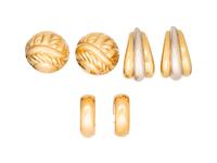 COLLECTION OF YELLOW GOLD EARCLIPS