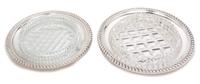 A Canadian Silver and Cut Glass Coaster, Henry Birks & Sons, Montreal, together with a silver-plate and cut glass coaster, each with ga