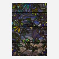 Tiffany Studios "Passionflower, Iris, and Mock Orange" Landscape Window, Probably the Dodd Memorial Window, St. Andrew's Episcopal Church, Meriden, Connecticut, circa 1892