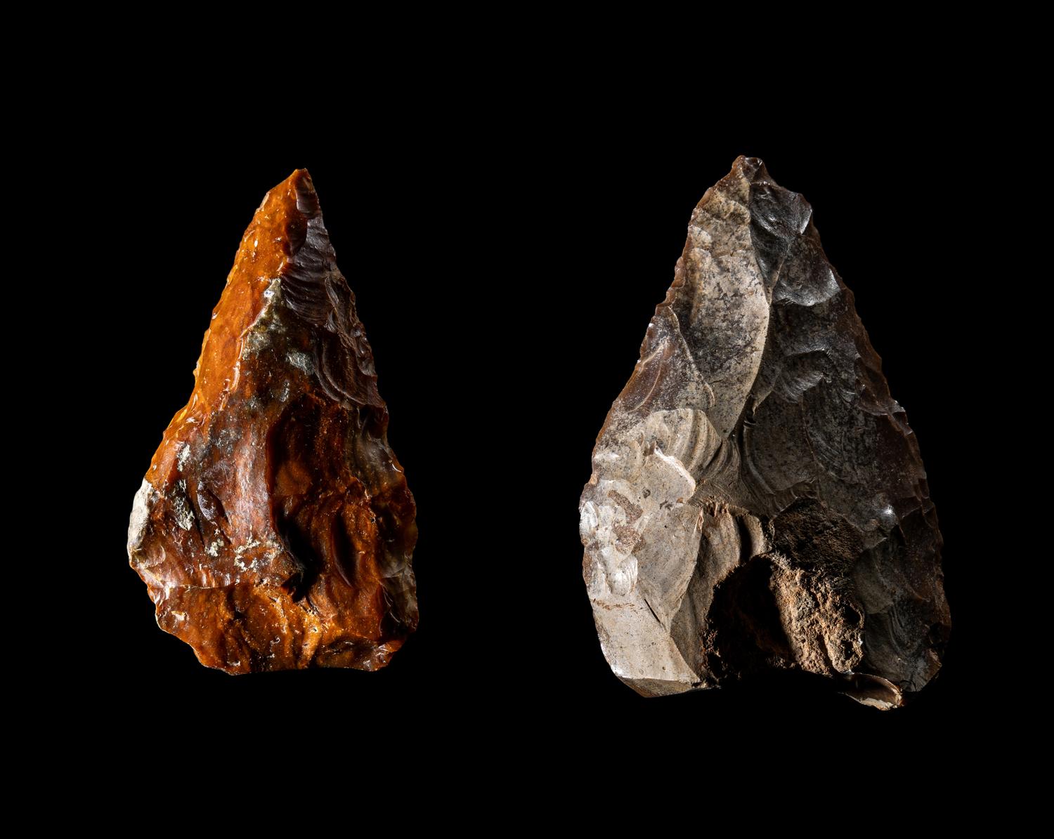 Two Paleolithic Flint Hand Axes