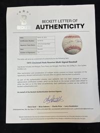 A 1975 Cincinnati Reds Team Signed Autograph Baseball Display (Beckett Authentication Services Letter),