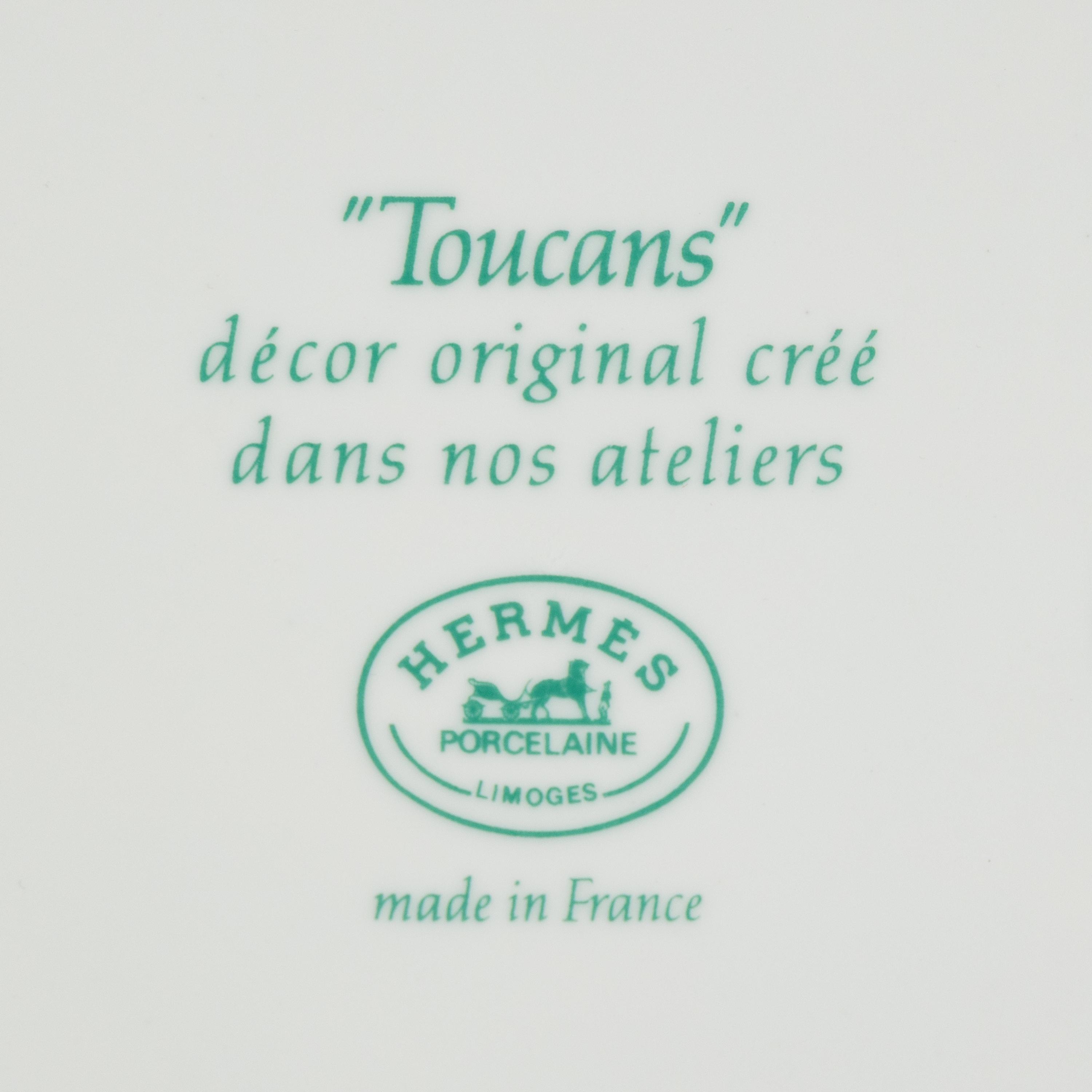 Two Hermès Toucans Porcelain Serving Articles