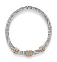 BICOLOR GOLD AND DIAMOND COLLAR NECKLACE