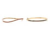 COLLECTION OF YELLOW GOLD AND GEMSTONE BANGLE BRACELETS