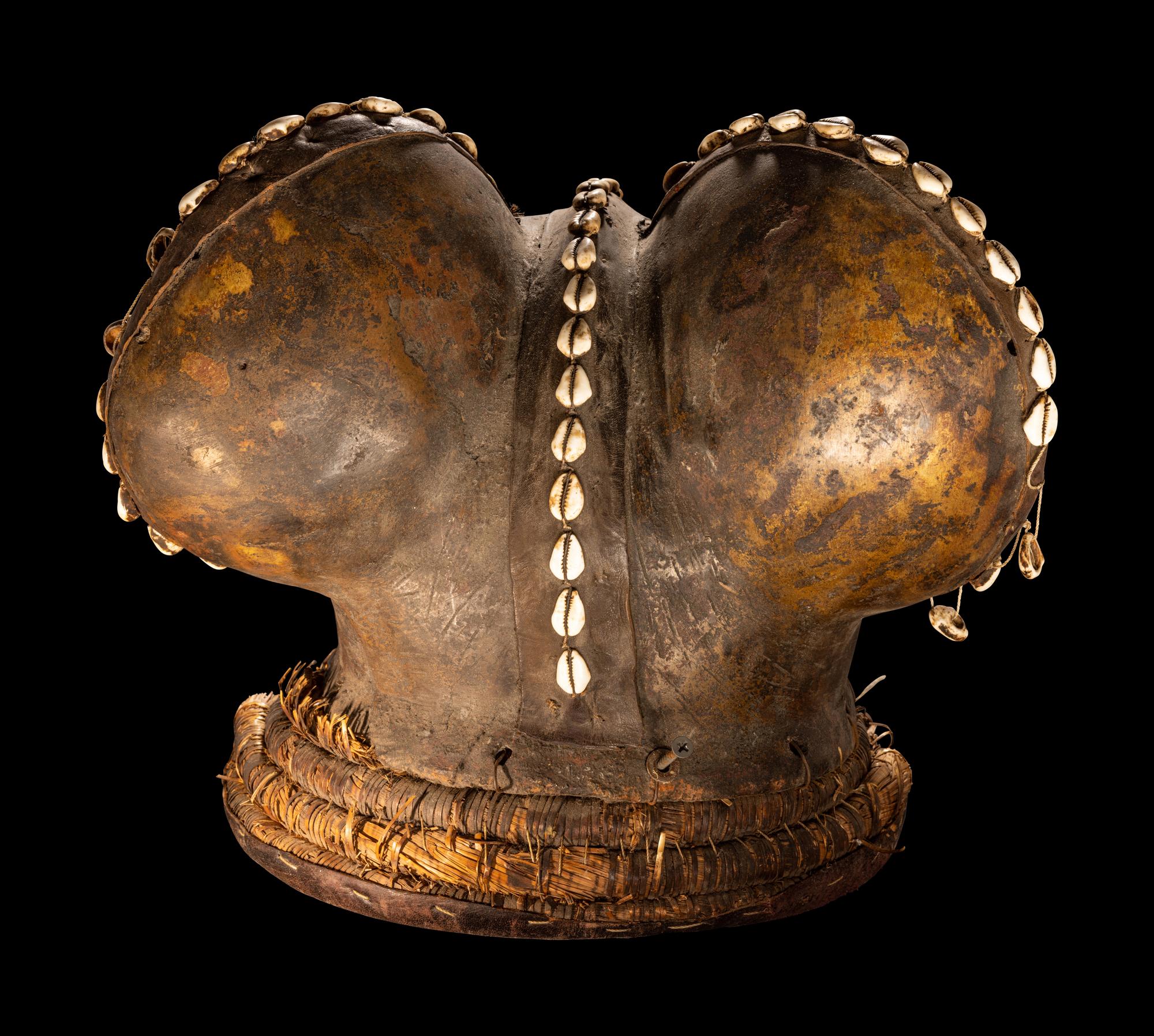 A Babanki Wood Elephant Head Helmet Mask
