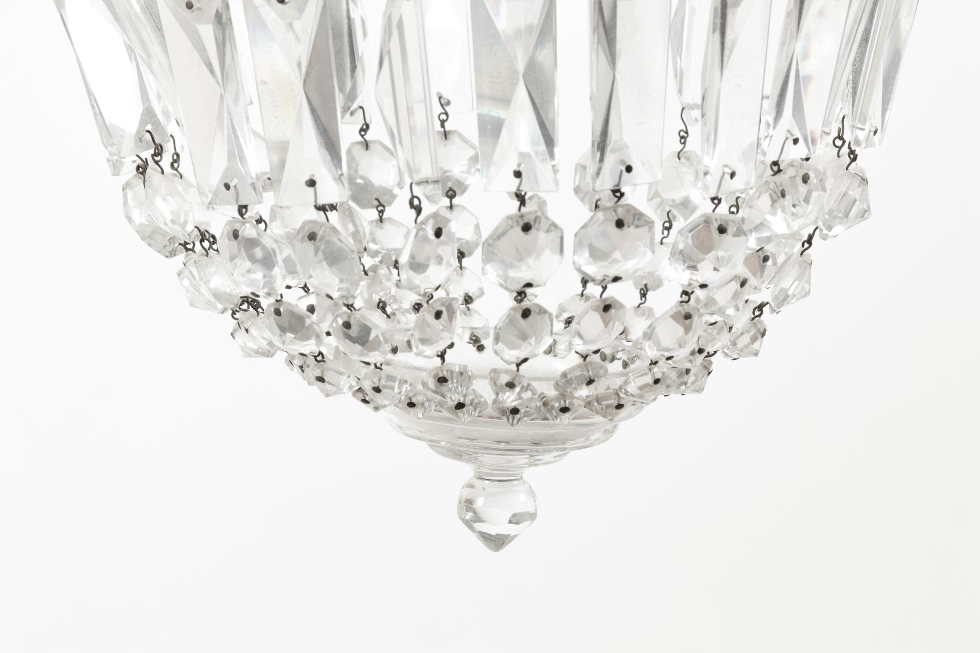 A Beaded Cut Glass Ceiling Fixture