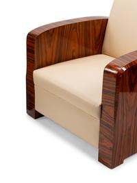 A Pair of Art Deco Style Rosewood Lounge Chairs