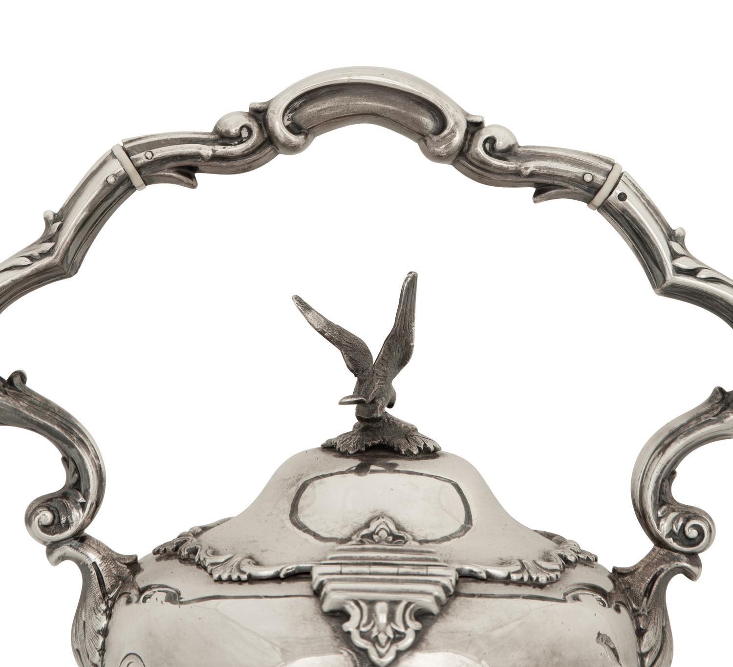 A Sheffield Silver-Plate Hot Water Kettle and Stand