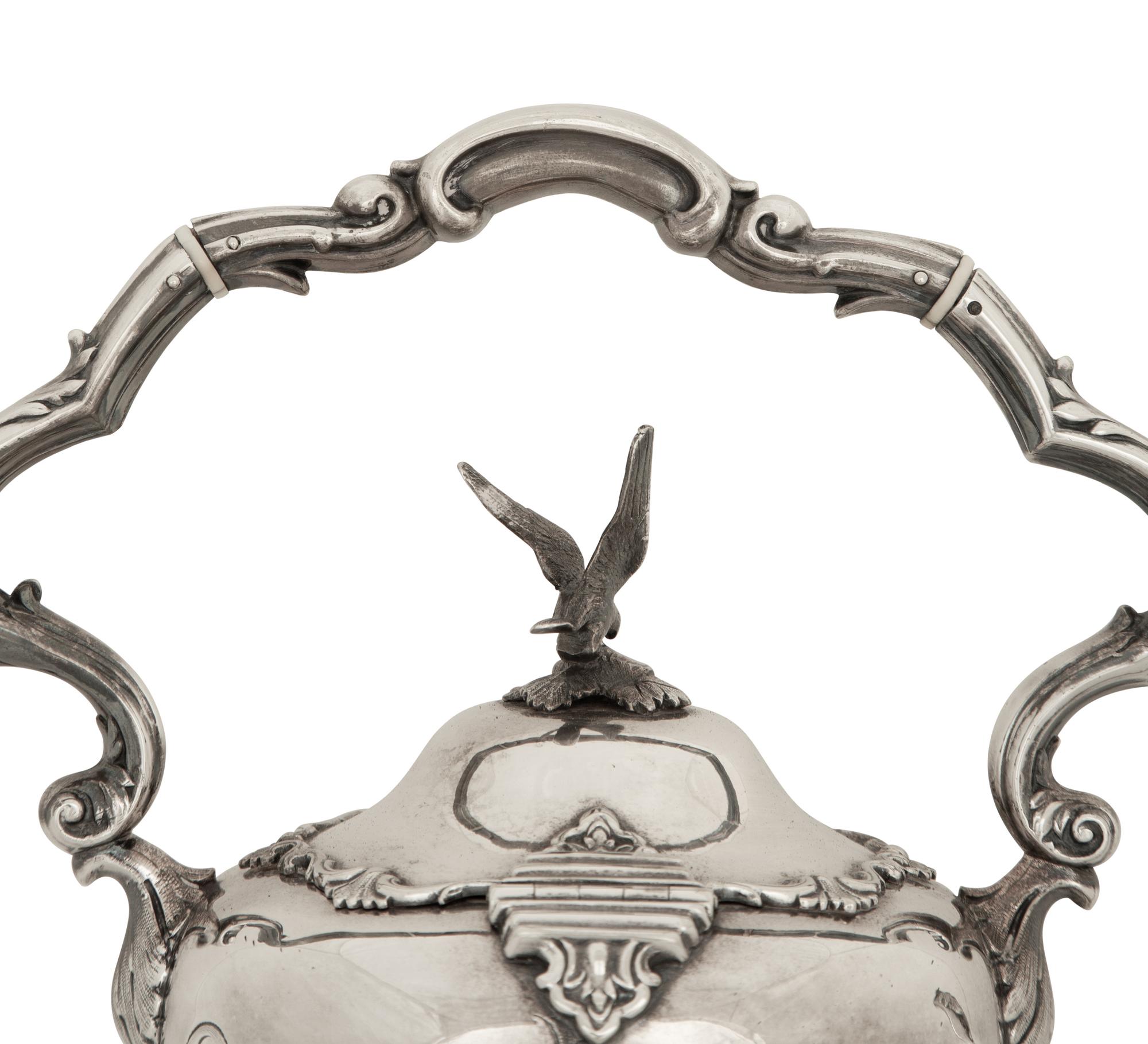 A Sheffield Silver-Plate Hot Water Kettle and Stand