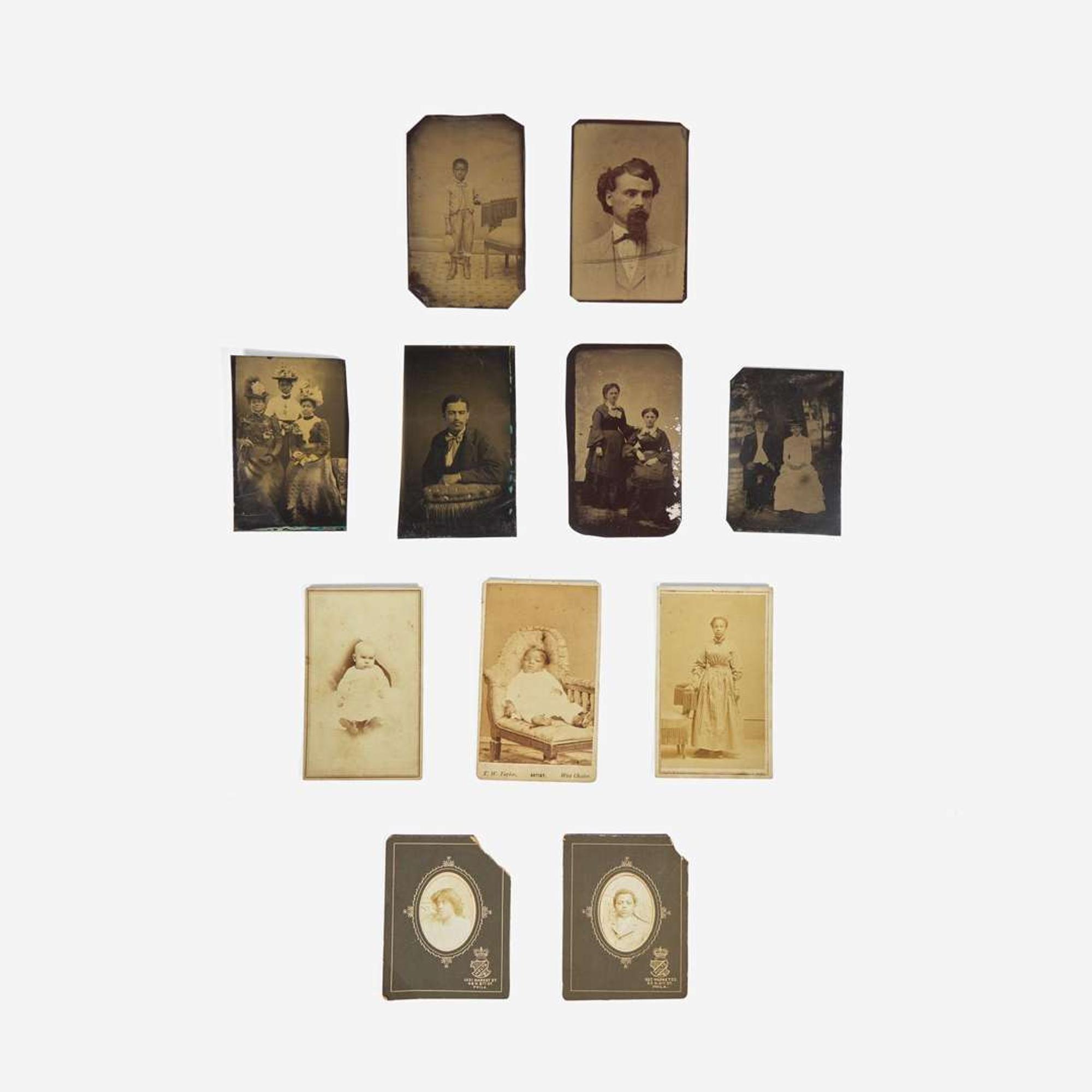 A large collection of tintypes, cabinet card photographs, and an ambrotype Predominately from Philadelphia, PA, circa 1860-1910