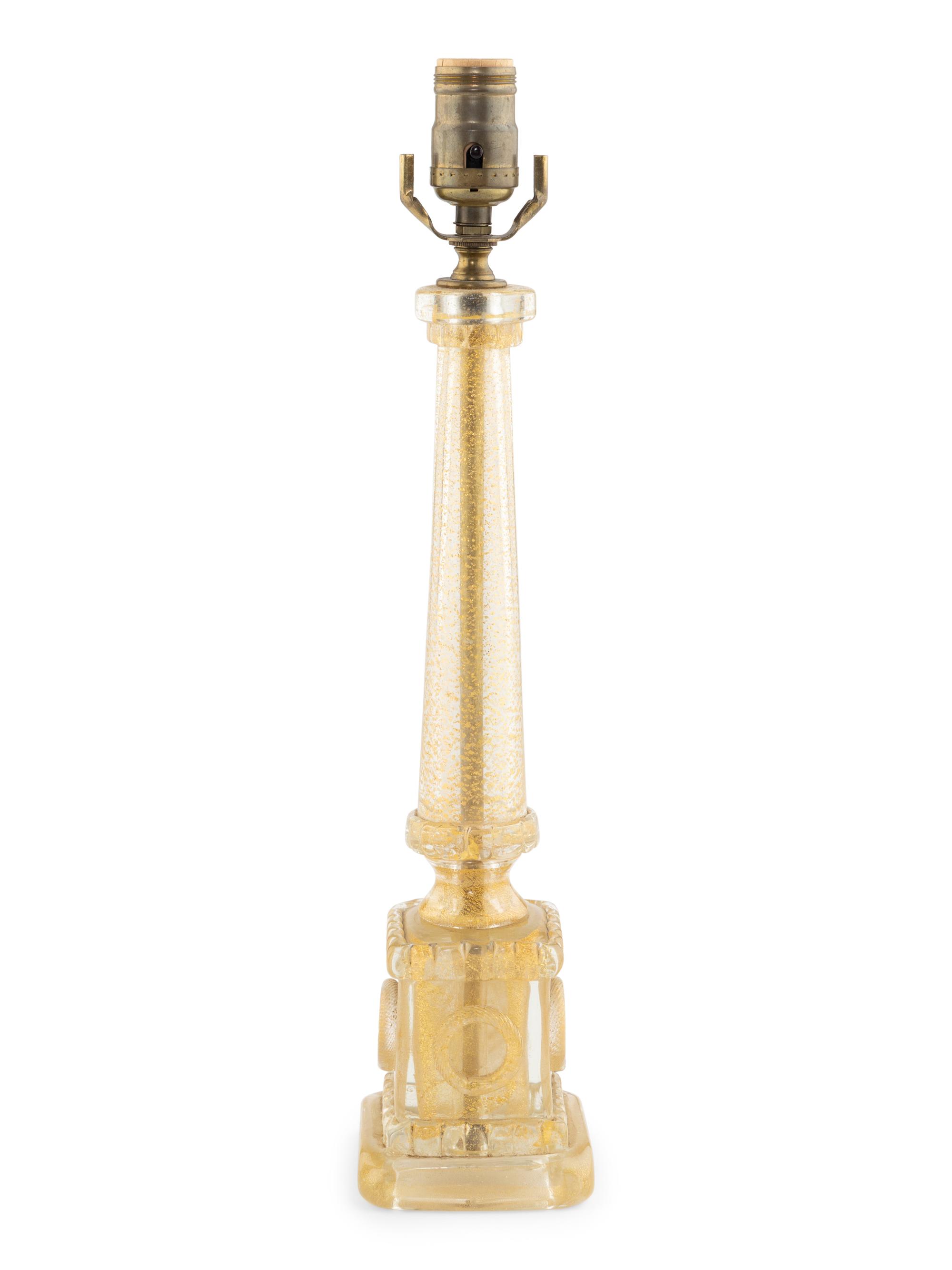 A Pair of Venetian Glass Table Lamps