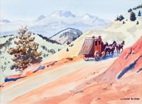 Stagecoach In The Mountains