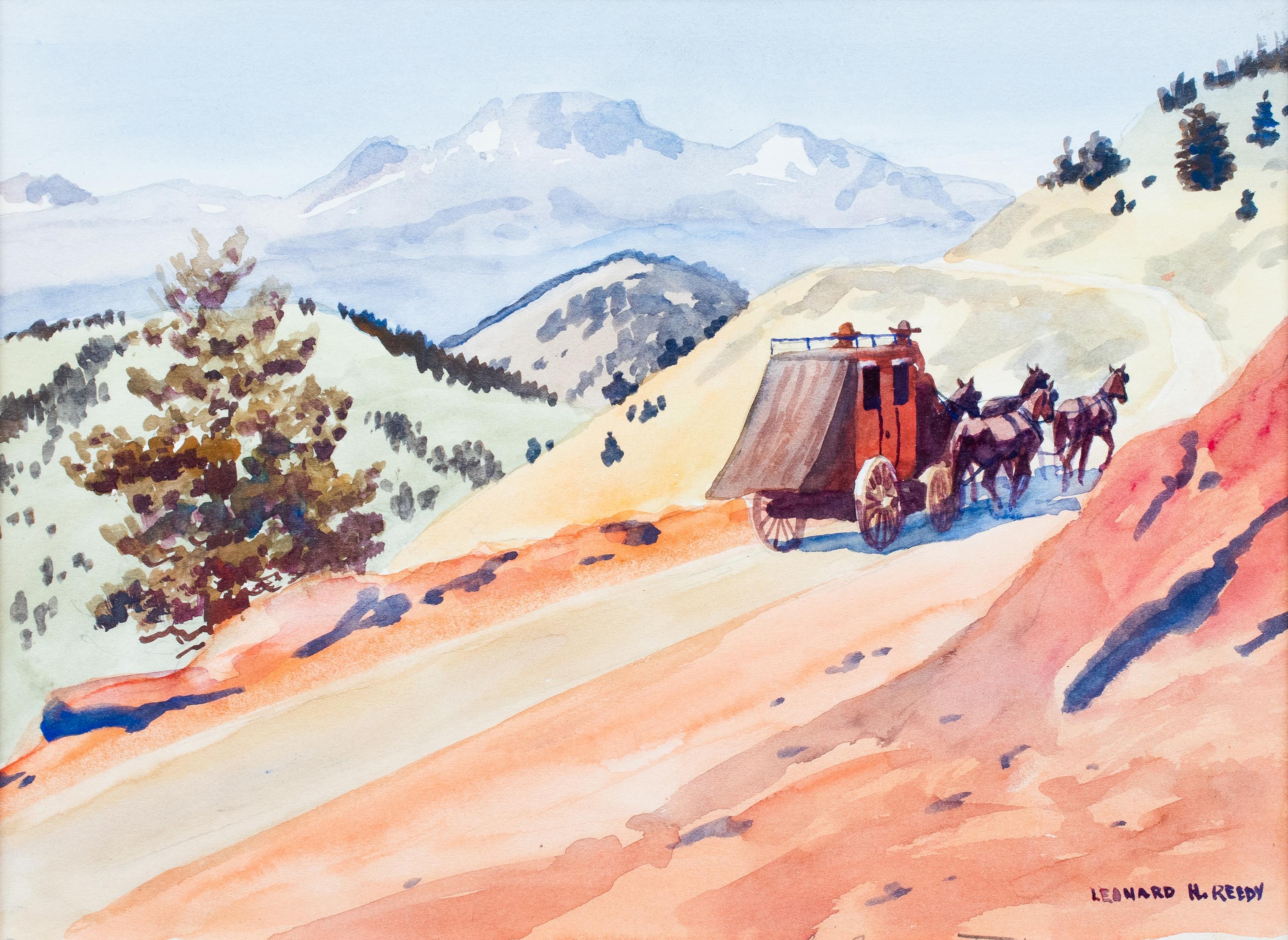 Stagecoach In The Mountains