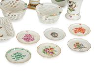 An Extensive Group of Herend Rothschild Bird Porcelain Table Articles