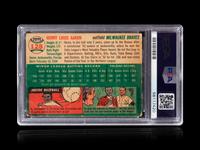 A 1954 Topps Hank Aaron Rookie Baseball Card No. 128, PSA 1