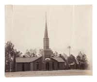 [CIVIL WAR]. O'SULLIVAN, Timothy H., (1840-1882), photographer. Poplar Grove Church, built by the 50th Regiment New York Volunteer Engineers, Near Petersburg, Virginia. 1865.
