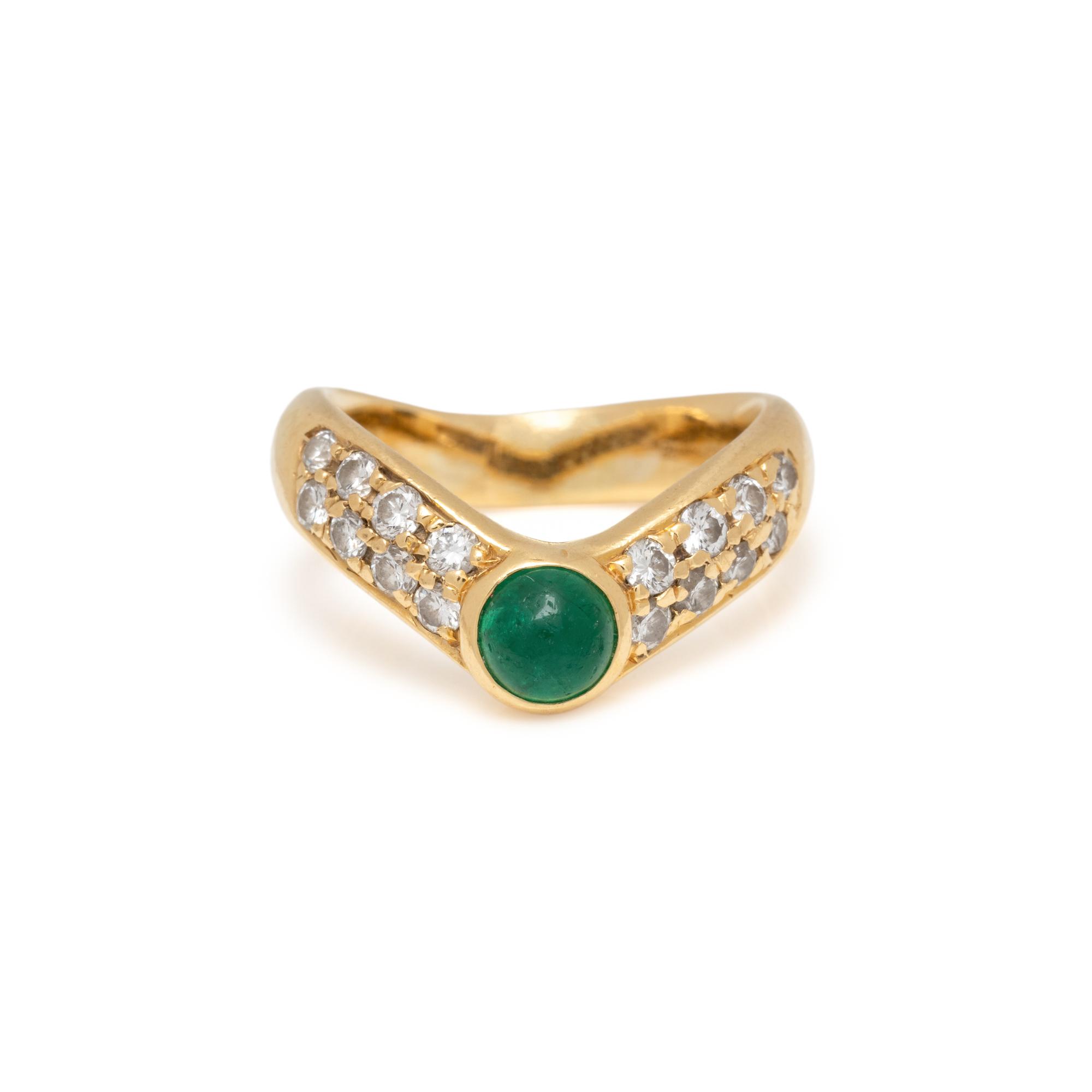 BOUCHERON, EMERALD AND DIAMOND 'AXELLE' RING