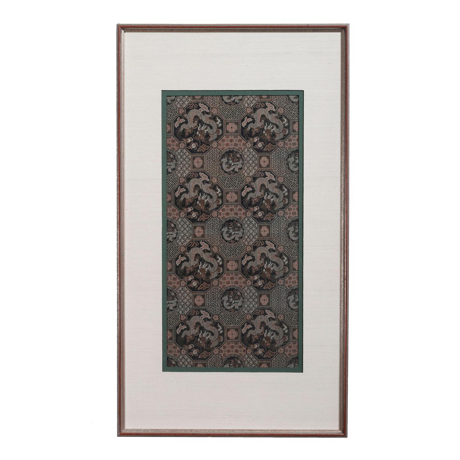 Six Chinese Embroidered and Woven Silk Panels