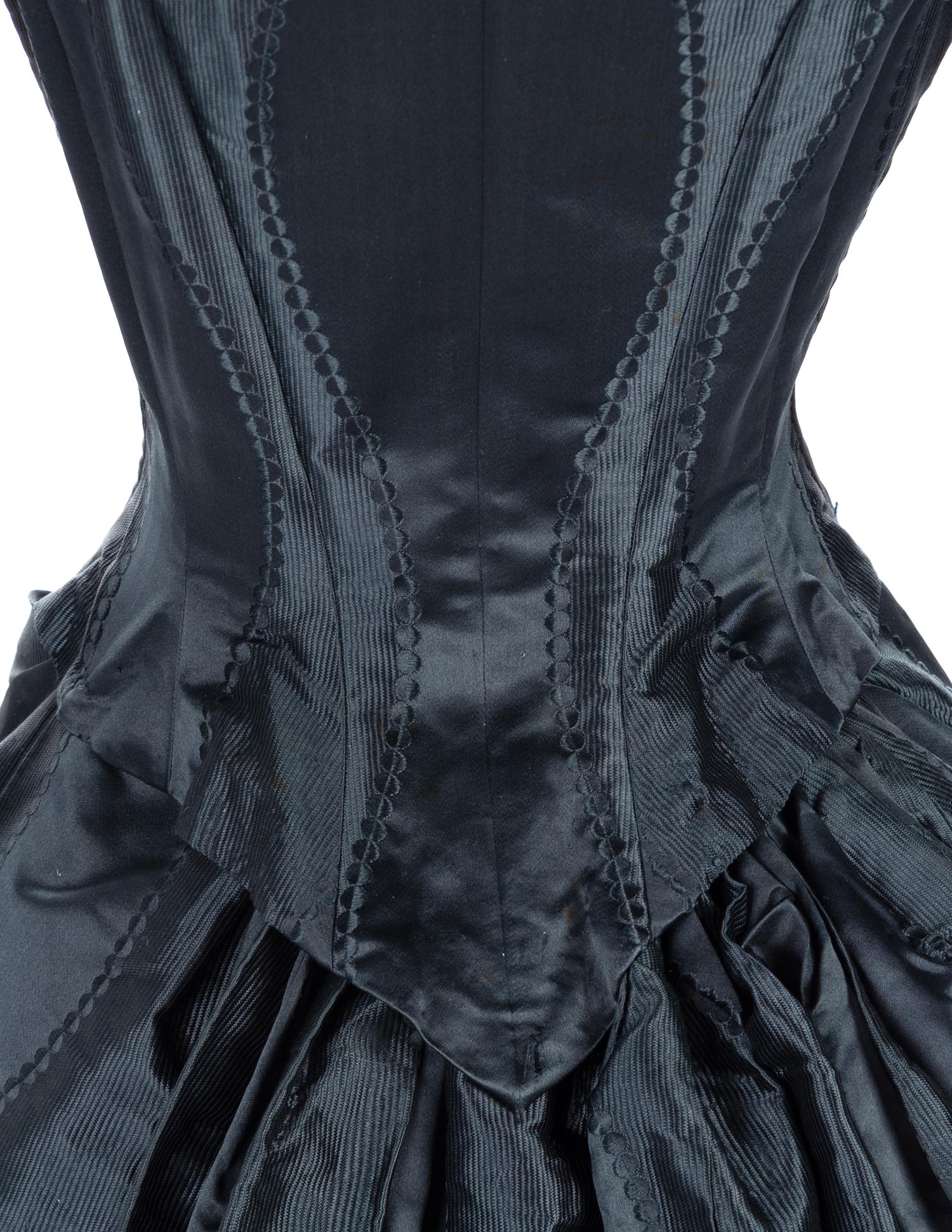 Two Silk Bustle Dresses, 1890s