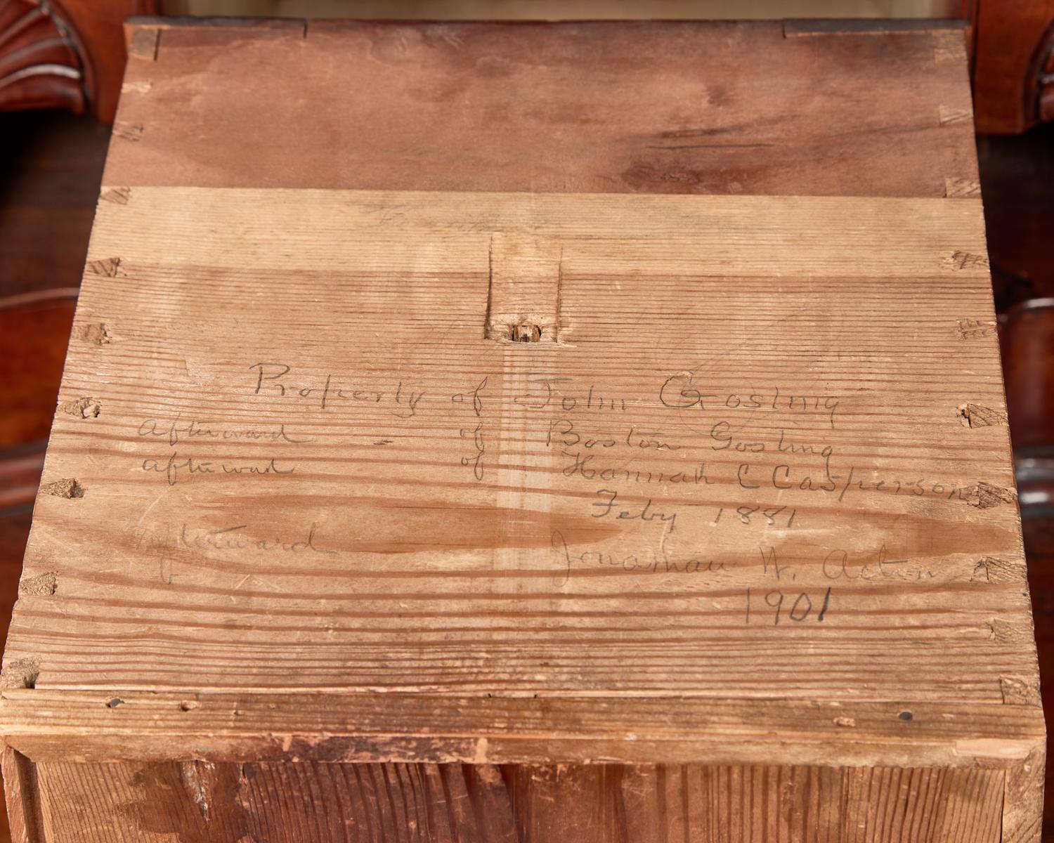 A Chippendale Carved Cherrywood Desk and Bookcase