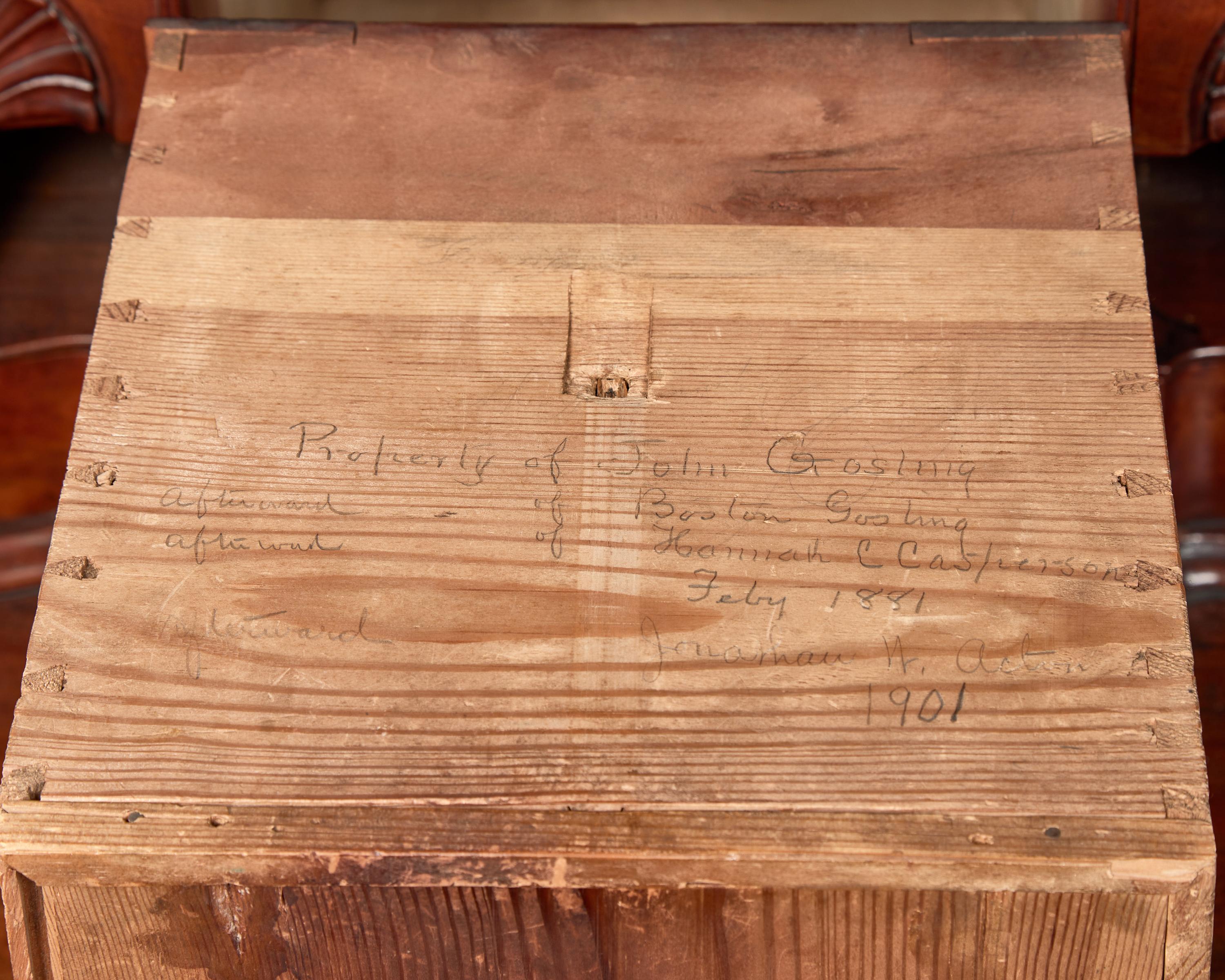 A Chippendale Carved Cherrywood Desk and Bookcase