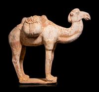 A Chinese Pottery Figure of a Caparisoned Camel
