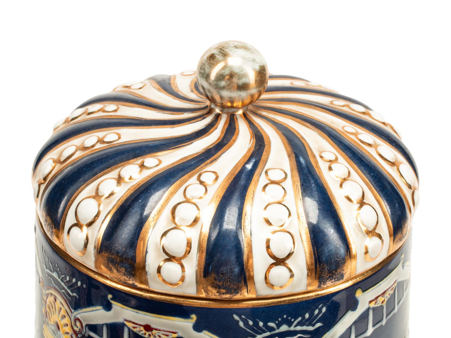 A Pair of Minton Style Porcelain Urns