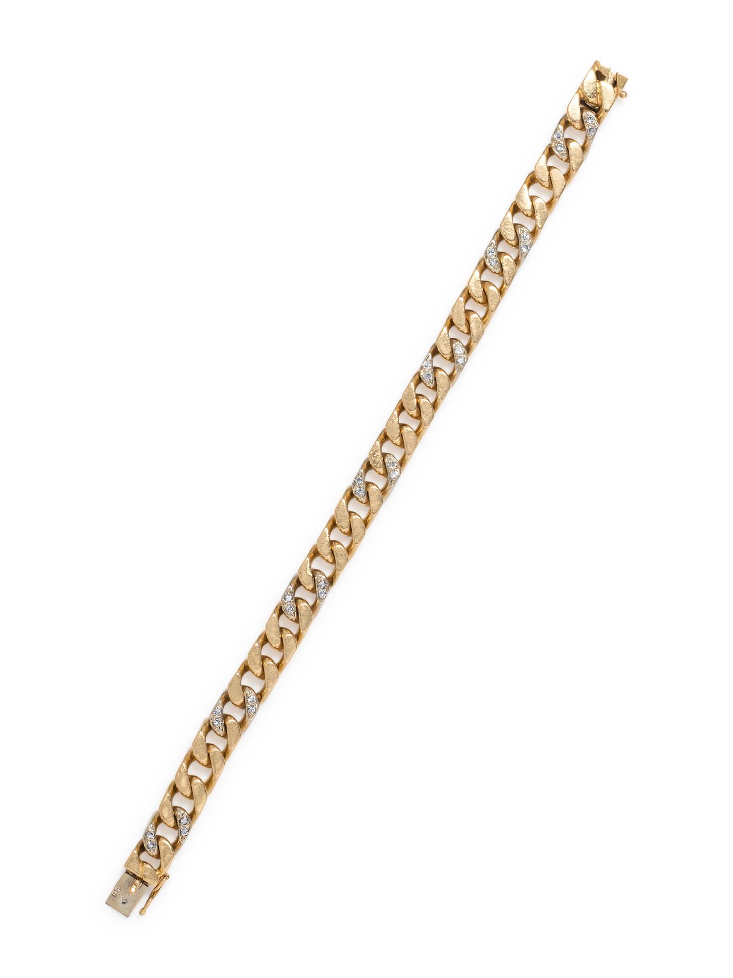 VAN CLEEF & ARPELS, YELLOW GOLD AND DIAMOND BRACELET