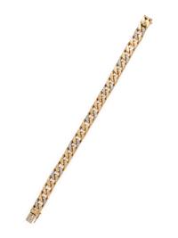 VAN CLEEF & ARPELS, YELLOW GOLD AND DIAMOND BRACELET