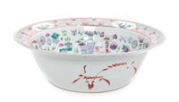 A Chinese Famille Rose Porcelain Wash Basin Diameter 14 1/2 inches. — 19TH CENTURY